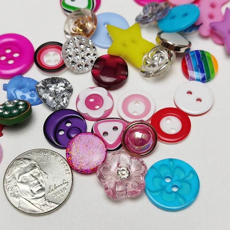 Chenkou Craft Random 100pcs Small Plastic Buttons DIY Sewing Craft Accessory (Mix) - Image 3